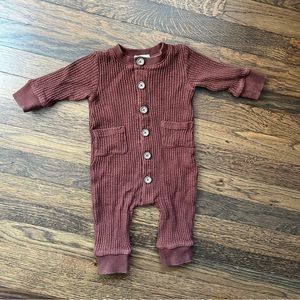 Jamie Kay Organic Cotton Waffle Lincoln Onepiece - Cherry 6-12 mos